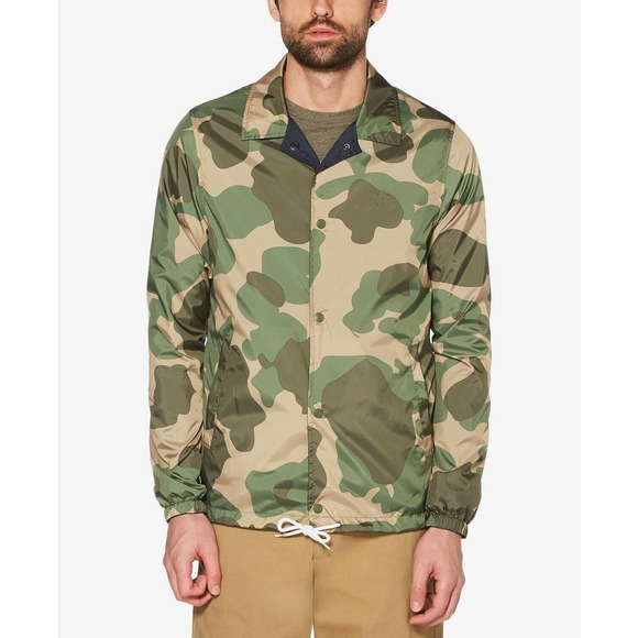 Original Penguin Mens Patch Pocket Coach Reversible Printed Jacket Navy Blue L - Picture 3 of 6